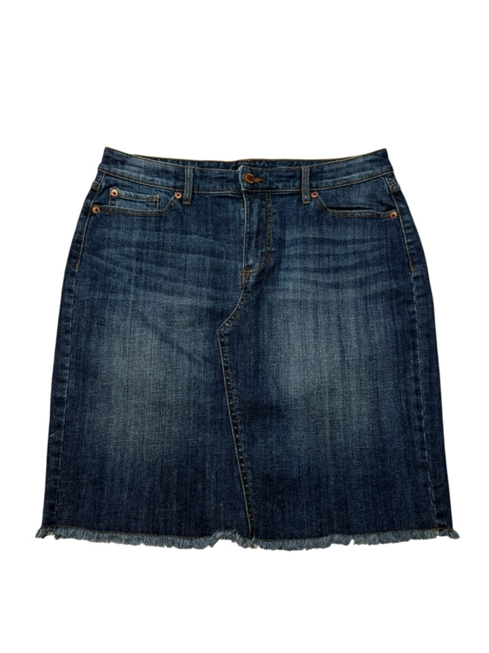 Joe Fresh dark Blue Denim Jean Skirt- Classic Stitching‎ size 10 L